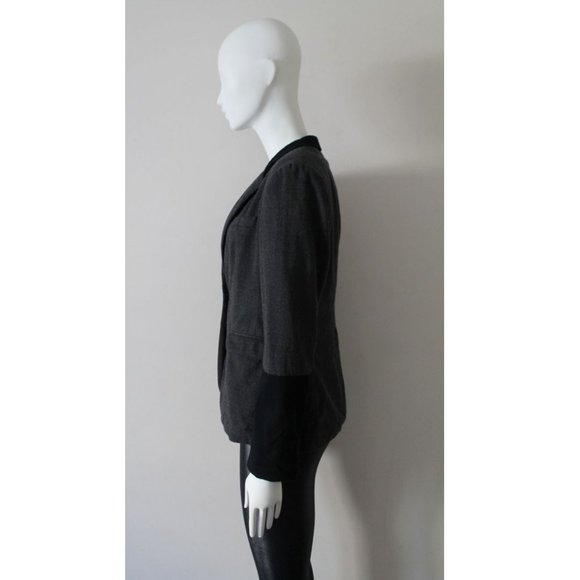 Rag & Bone Colorblock Timeless Blazer Grey Black Size 6 Wool - Picture 4 of 8